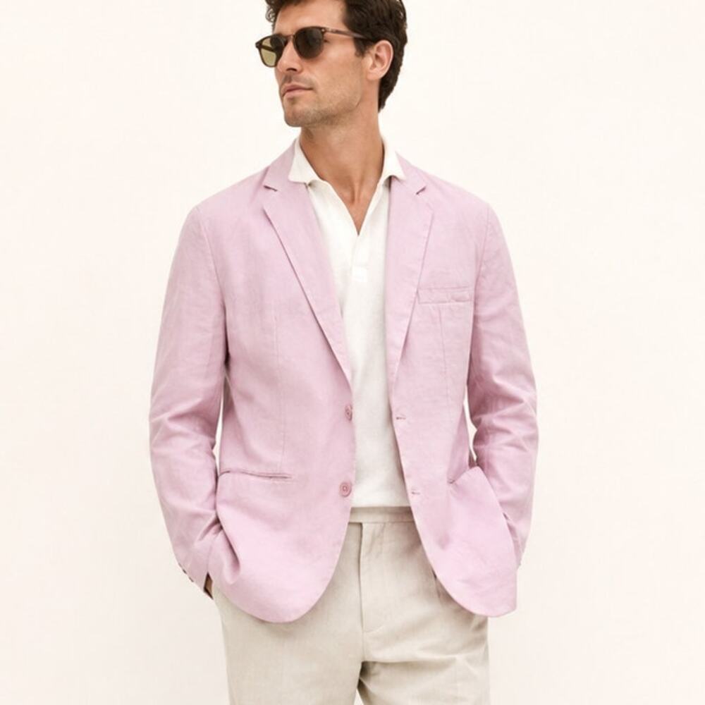 Orlebar Brown Linen Cotton Blazer Jacket fitted size Large